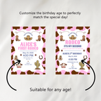 EDITABLE Cowgirl First Rodeo Birthday Invitation, Cowgirl Invite, Cowgirl First Rodeo Birthday, Cowgirl First Rodeo Party 8538