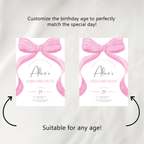 Editable Pink Bow Party Decorations, Pink Bow Party Package Birthday, Pink Coquette Bundle Party Template Digital Instant Download 9158