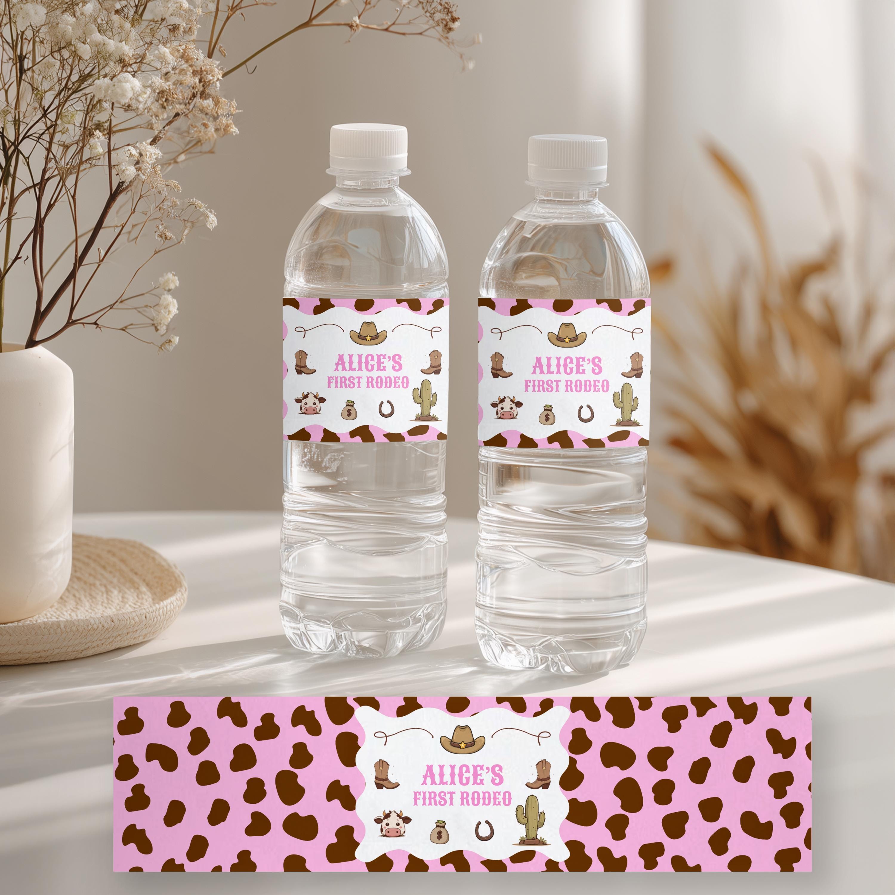 Cowgirl First Rodeo Birthday Bottle Label, Cowgirl First Rodeo Water Bottle Label | Party Decorations | Instant Download 8538