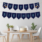 Editable Space Astronaut Happy Birthday Banner | Second Trip Around the Sun Printable Birthday Party Banner | Instant Download