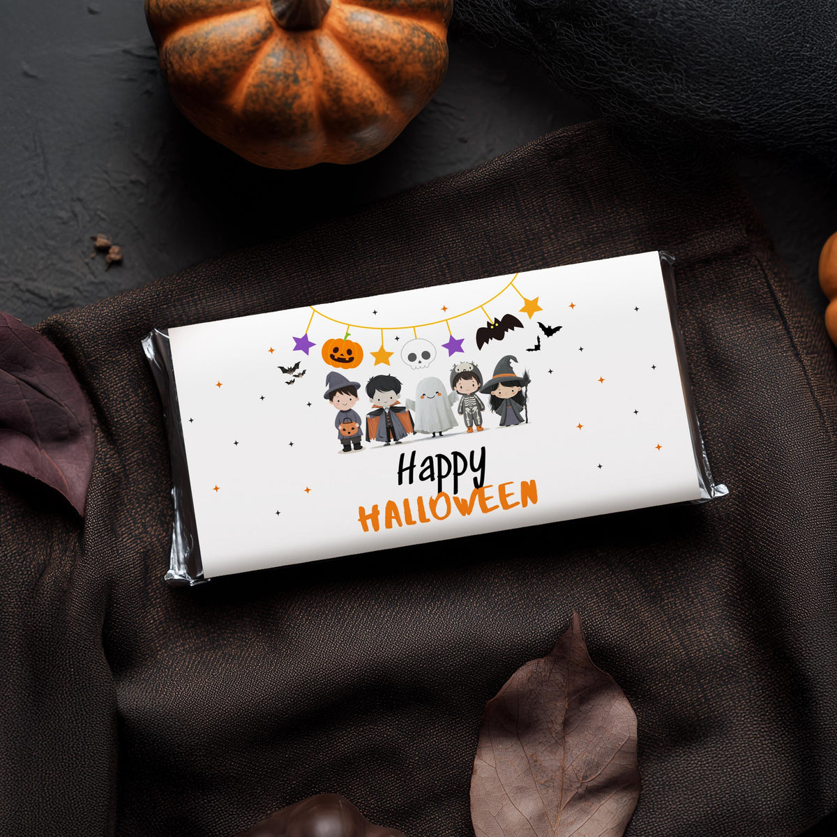 EDITABLE Halloween Party Candy Bar Wrapper , Halloween Party Chocolate Bar Wrappers, Party Favors , Digital Download