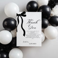 21st Black Bow Thank You Card Printable Template 9172