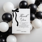 21st Black Bow Thank You Card Printable Template 9172