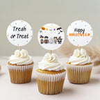 Editable Halloween Party Cupcake Toppers | Printable Cake Toppers | Instant Download Template