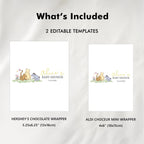 Winnie the Pooh Chocolate Wrappers, Baby Shower Candy Bar Wrapper
