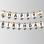 Editable Construction Happy Birthday Banner | Construction First Birthday Party Banner | Birthday Banner Decoration 9164