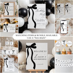 18th Black Bow Welcome Sign, Birthday Signs, Eighteenth Adult Party Minimalist Sign 9173