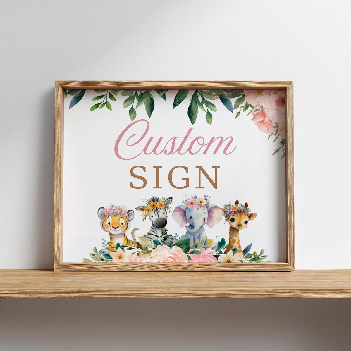 Safari WIld One Girl Custom Signs, 8x10 Custom Printable Sign