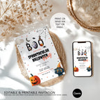 Halloween Party Invitation Template, Digital Download