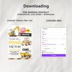 Construction First Birthday Invitation, Yellow Tractors Party Invite, Digital download Template 9164