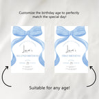 Editable Blue Bow Birthday Party Decorations | Blue Bow Birthday Bundle | Blue Ribbon Party Set | Instant Download