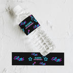 Editable Music Neon Kpop Birthday Bottle Label | Music Neon Kpop Water Bottle Label | Instant Download