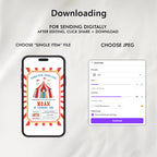 Circus Invitation Template, Carnival 1st Birthday Invite
