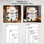 EDITABLE Halloween Welcome Sign, Halloween Costume sign, Mummy Witch Pumpkin Halloween Digital Instant download