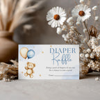 Teddy Bear Diaper Raffle Card, Baby Shower Printable Nappy Raffle Cards