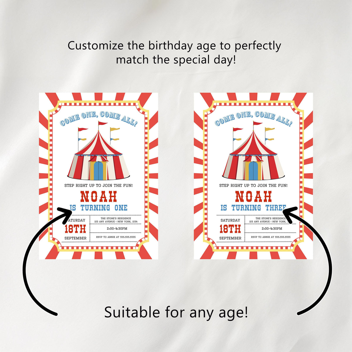 Circus Birthday Bundle, Carnival 1st Party Decoration, Printable Party Set