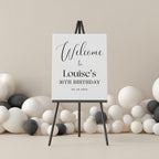 30th Welcome Sign,Minimalist Modern Birthday Signs, Adult Party Sign 9176