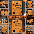 Editable Halloween Cute Costume Party Bundle | Printable Halloween Decorations | Instant Download