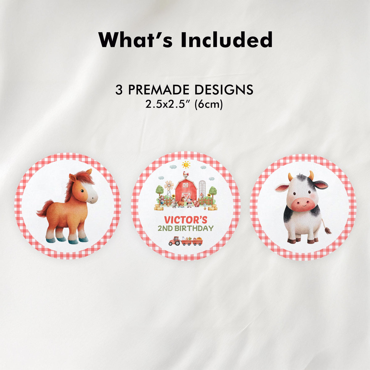 Farm Birthday Party Cupcake Toppers, Farm Cupcake Toppers, Barnyard Toppers, Instant Download