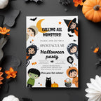 Editable Halloween Invitation, Halloween Costume Invitation, Pumpkin Mummy Halloween Party Invite, Printable template Digital download