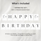 Minimalist Modern Birthday Banner, Happy 1st Birthday Banners, Gender neutral Flags, 9175