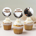 Editable Halloween Party Cupcake Toppers | Printable Cake Toppers | Instant Download Template