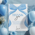 Blue Bow Thank You Card Template
