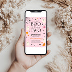 Pink Ghost Halloween Birthday Invitation: Editable Canva Template (Digital Download) 9162