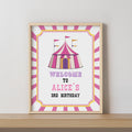 Girl Circus Welcome Sign, Birthday Sign