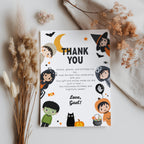 Halloween Editable Birthday Thank you card, Halloween Costume Thank you card Printable Spooky Party Template Instant Download