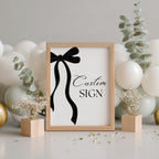 Black Bow Minimalist Custom Signs, Gender neutral, 8x10 Sign, Printable 1st Birthday Signs 9174