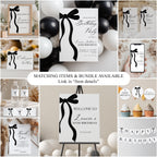 30th Black Bow Welcome Sign, Minimalist Modern Birthday Signs 9177