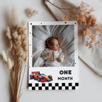 Fast One First Year Photos, Cars 1st Birthday Photos, Baby's First Year Month Photos, Monthly Photo Banner 5987