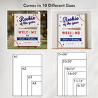 Rookie of the Year Welcome Sign, Baseball 1st Birthday Sign