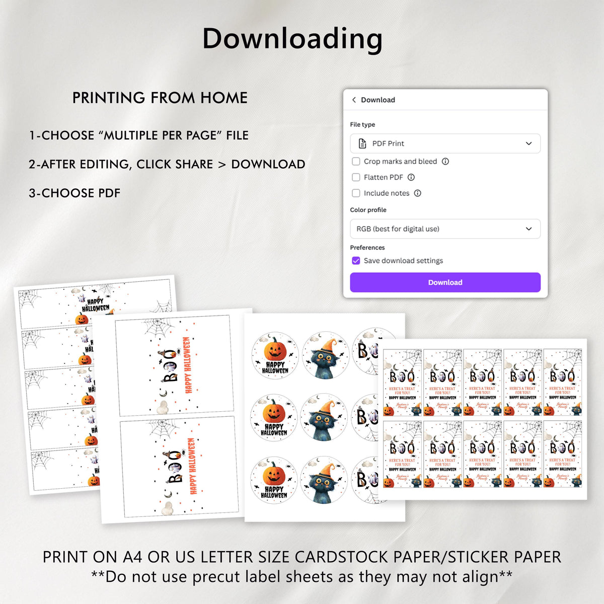 Halloween Party Bundle Decoration, Halloween Printable Template Download