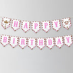 Editable Cowgirl First Rodeo Happy Birthday Banner | Printable Birthday Party Banner | Instant Download 8538