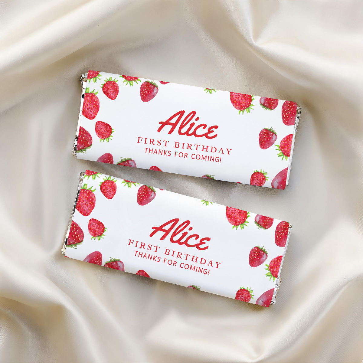 Strawberry Berry First 1st Birthday Chocolate Wrappers