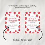 Berry First Water Bottle Labels, Strawberry 1st Birthday Printable Bottle Label