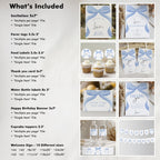 Editable Blue Bow Birthday Party Decorations | Blue Bow Birthday Bundle | Blue Ribbon Party Set | Instant Download