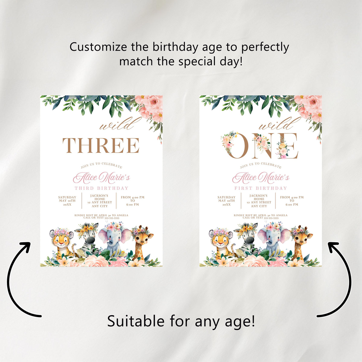 Safari Girl Birthday Bundle | Birthday Bundle Safari Wild Party Set | Instant Download