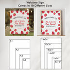 Editable Two Sweet Birthday Party Decorations | Strawberries Printable Party Bundle