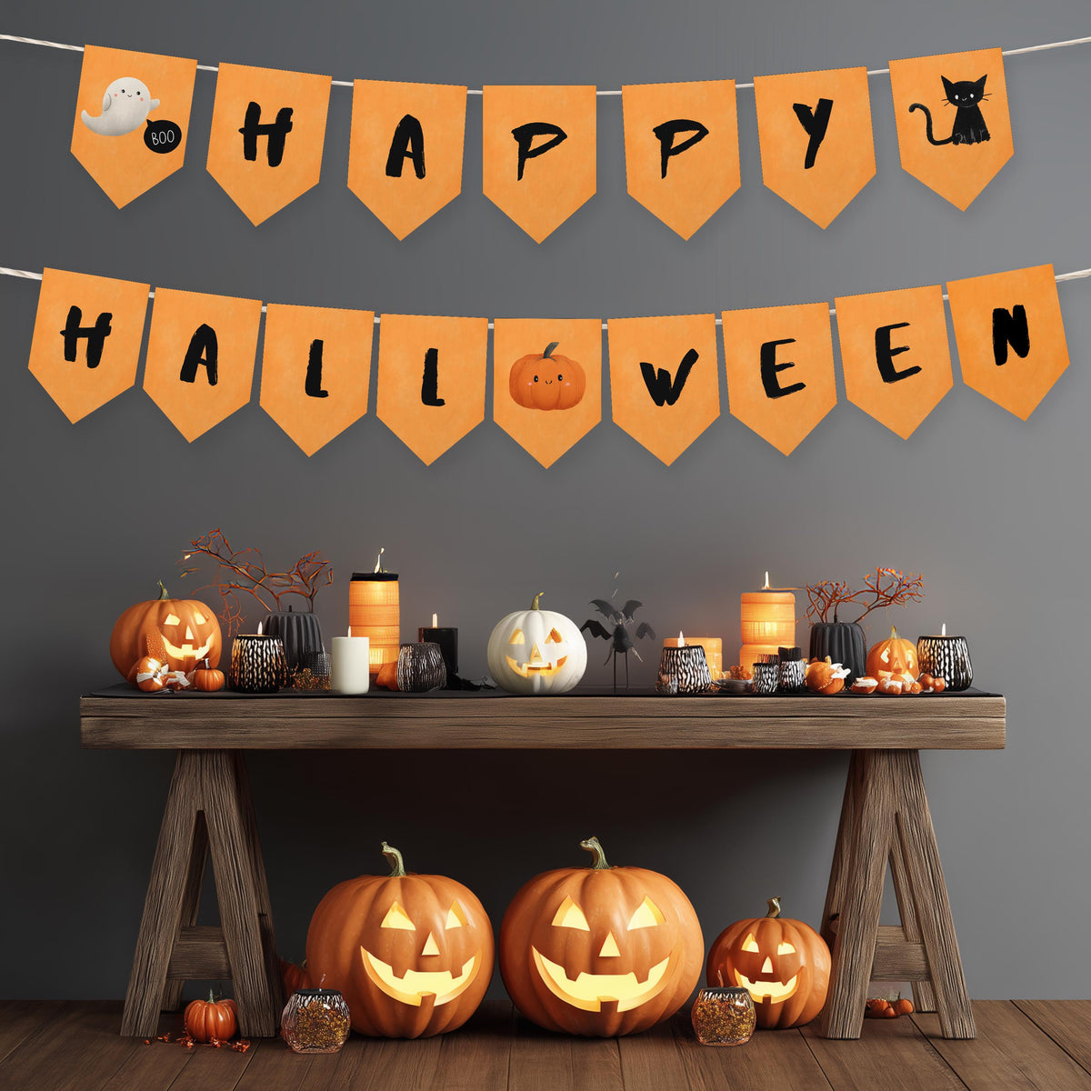 Happy Halloween Banner, Costume party Banner, Halloween Banner, Instant Download