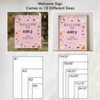 Pink Little Boo Birthday Welcome Sign: Girl Halloween Party Decor (Digital Download) 9162