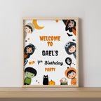 Costume Party Welcome Sign, Halloween Birthday sign Instant download