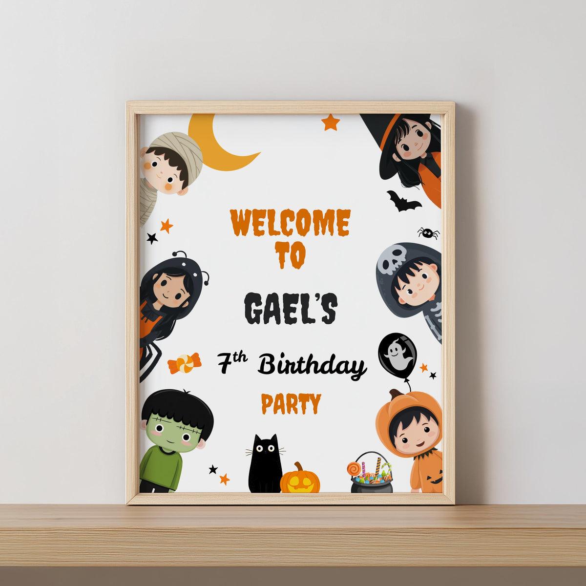 Costume Party Welcome Sign, Halloween Birthday sign Instant download