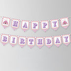 Pink Circus Birthday Banner, Happy Birthday Printable Banners