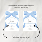 Blue Bow Thank You Card Template