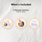 Fun to Be One Cupcake Topper, 1st Birthday Cupcake Toppers