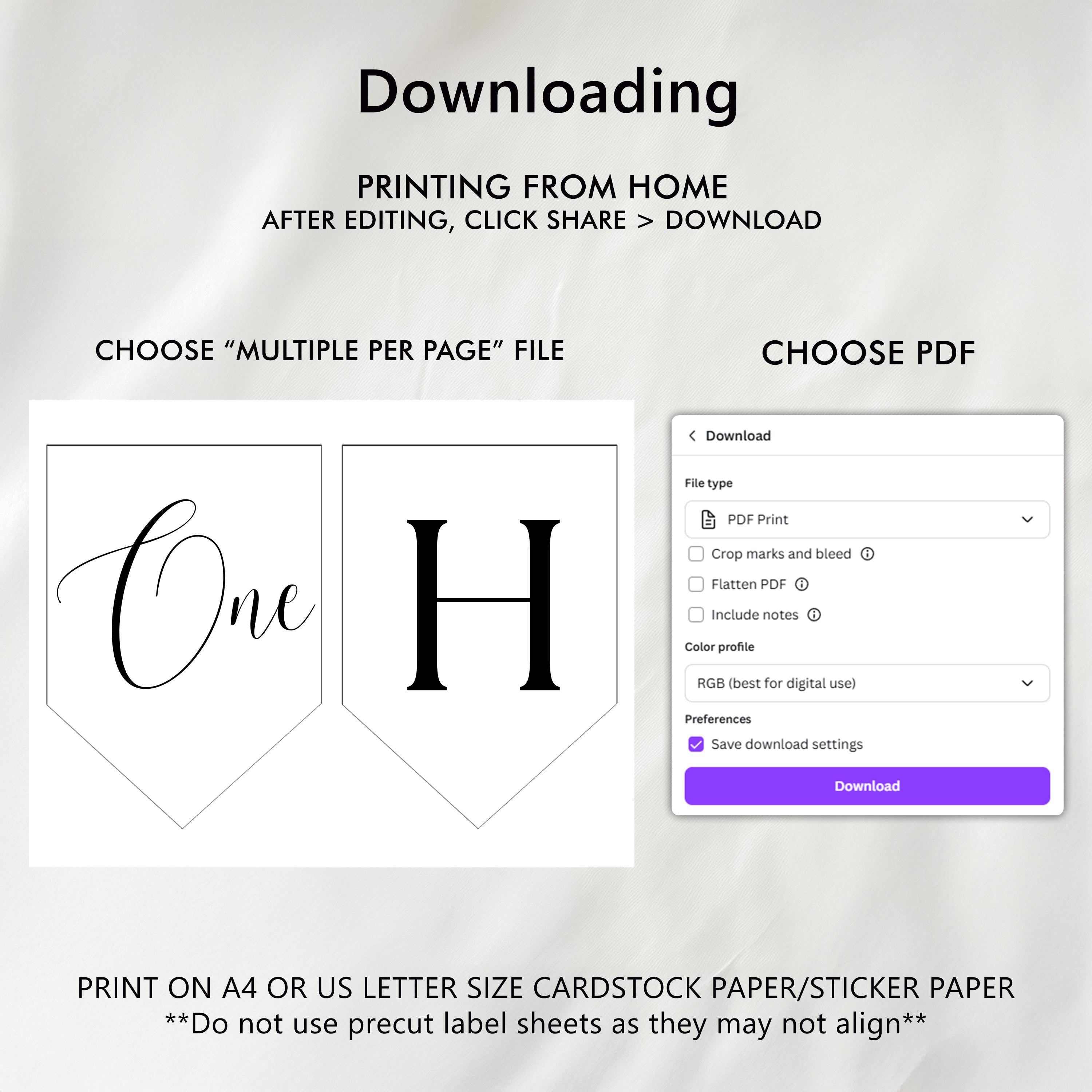 Minimalist Modern Birthday Banner, Happy 1st Birthday Banners, Gender neutral Flags, 9175