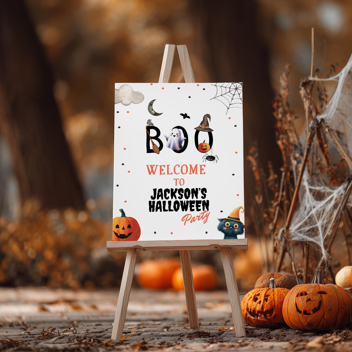 Halloween Welcome Sign, Costume Party Sign Template